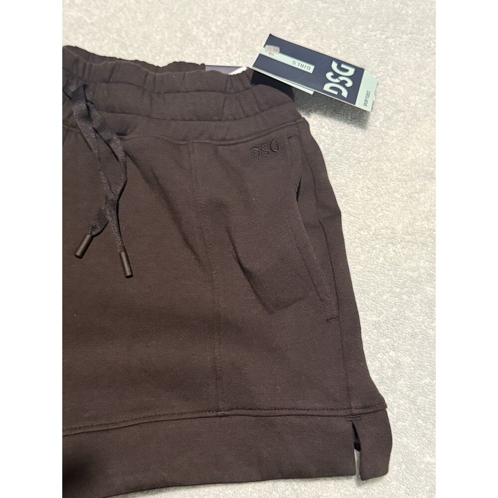 DSG Girls Black Sport Fleece Shorts Size Large 14-16 Drawstring Athletic NWT - Picture 2 of 5